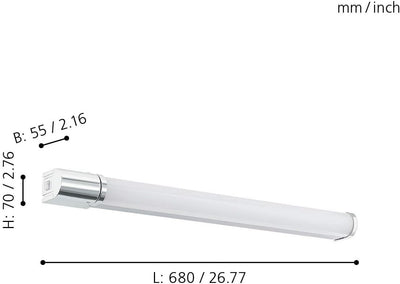 EGLO LED Wandlampe Tragacete 1, 1 flammige LED Spiegelleuchte mit Steckdose, Wandleuchte aus Alumini