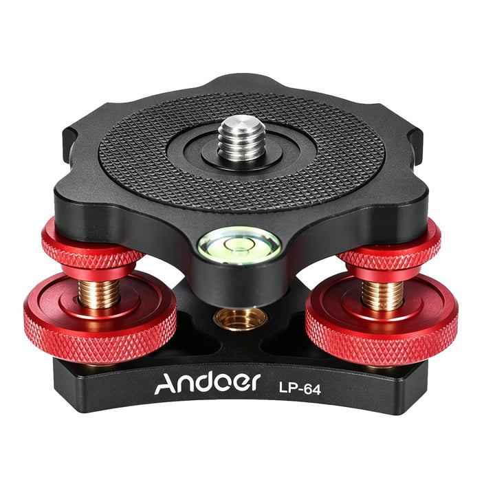 Nivellierbasis,Andoer LP-64 Stativ Nivellierbasis Tri-Rad Precision Leveler mit Blase Level 3/8" Sch