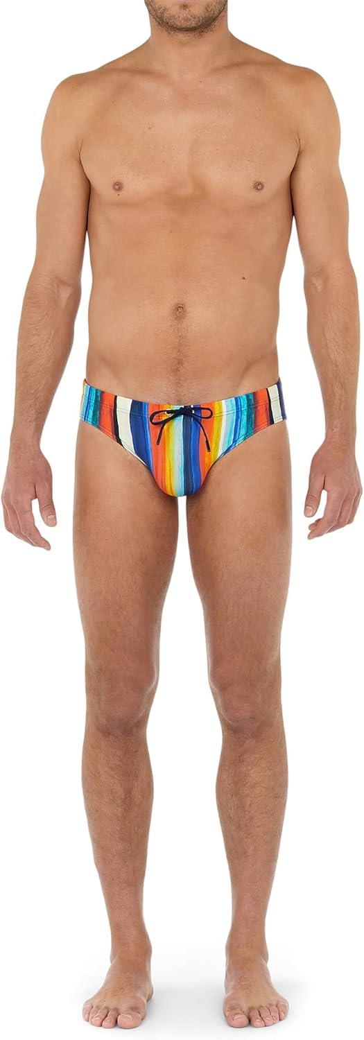 HOM Herren Slip De Bain Bamboo Badehose M Mehrfarbige Streifen, M Mehrfarbige Streifen