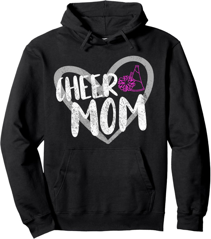 Funny Cheer Mom Heart Cheerleaderin Pullover Hoodie