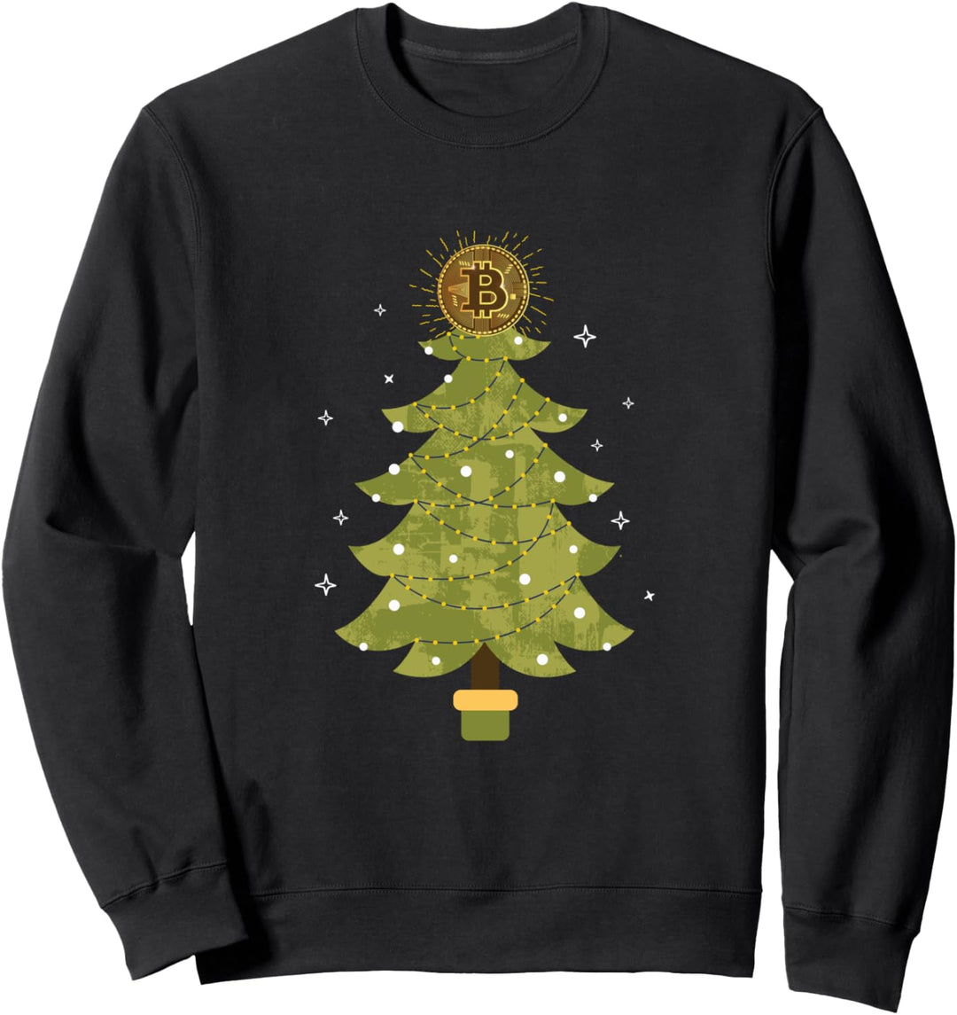 Bitcoin Weihnachtsbaum Crypto BTC Star Christmas Bitcoin Sweatshirt