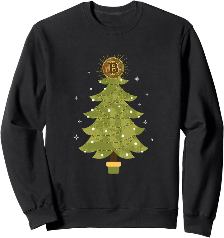 Bitcoin Weihnachtsbaum Crypto BTC Star Christmas Bitcoin Sweatshirt