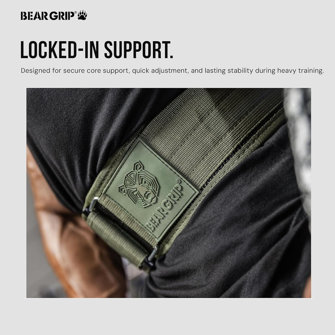 BEAR GRIP Selbstsichernder Gewichthebergürtel - Kreuzheben, Bodybuilding, Kniebeugen &amp; Powerlifting
