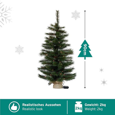 Künstlicher Weihnachten Baum – Christbaum künstlich klein – Künstlicher Weihnachtsbaum 90 cm – Weihn