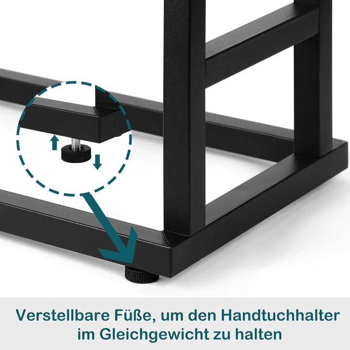smusei Handtuchhalter stehend mit 2 Handtuchstangen 2-stöckiger Badetuchhalter ohne Bohren für Badez