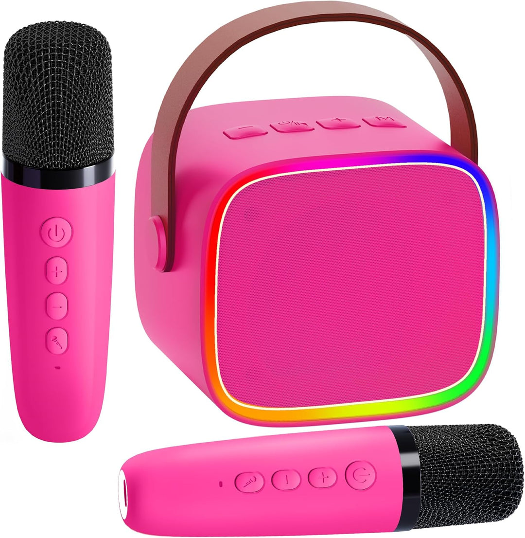 BONAOK Mikrofon Karaoke Maschine 2 Mikrofon, Bluetooth Karaokemaschinen für Kinder Erwachsene, Tragb