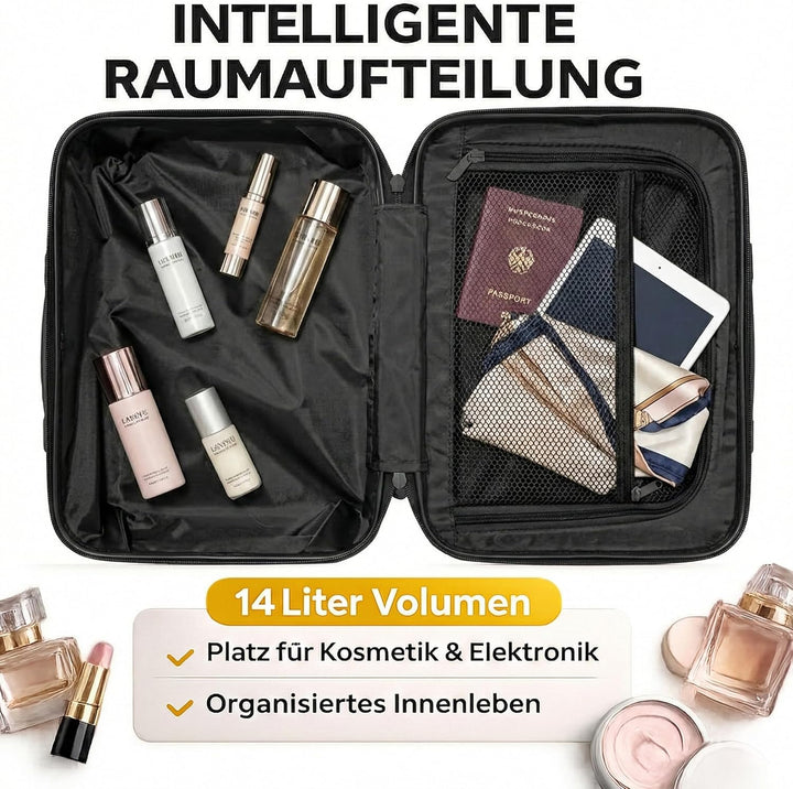 POSH Kleiner Koffer S Hartschale 27x35x17 cm - 14L Beauty Case aus Polypropylen - Ultraleichter 0,8