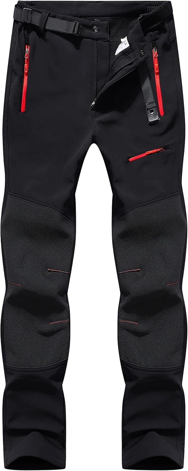 BenBoy Herren Wanderhose Wasserdicht Softshellhose Outdoorhose Winddicht Warm Gefüttert Skihose Snow