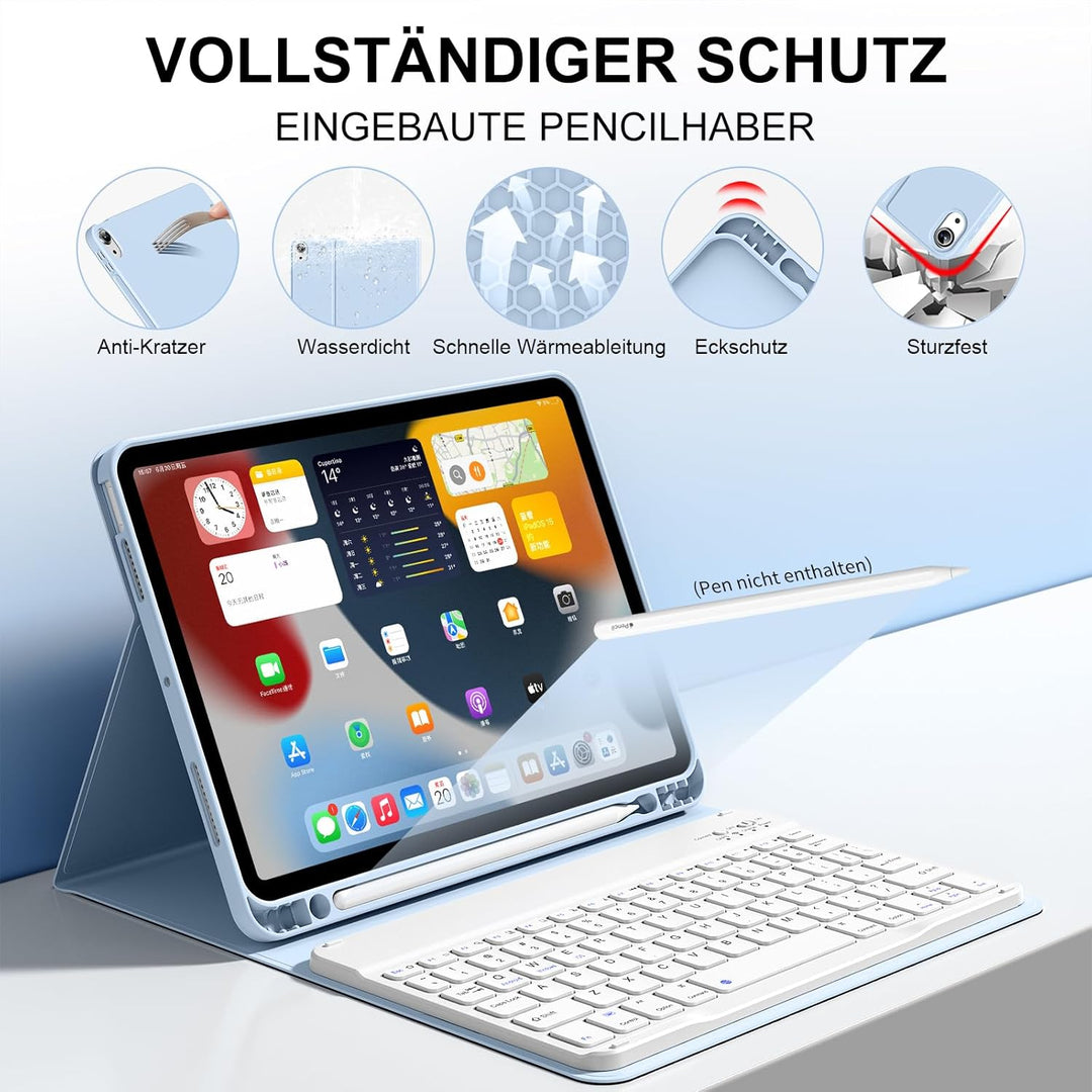Tastatur Hülle für iPad Air 11 Zoll M3/M2 (2025/2024), iPad Air 5./4. Generation 2022/2020 10,9 Zoll