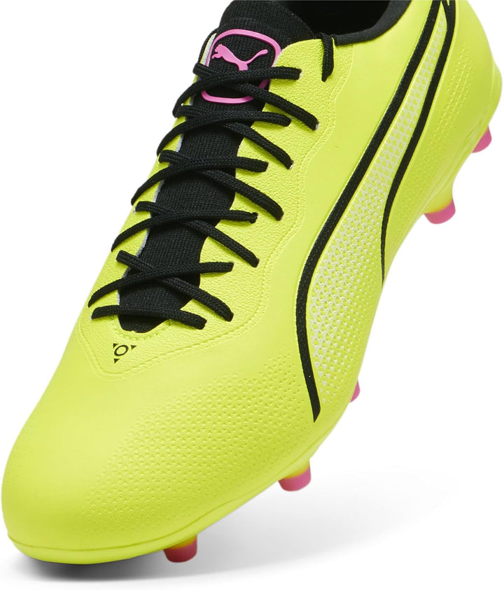 PUMA Mens King Ultimate Soccer Cleats Cleated, Firm Ground, Turf - Black 39 EU Electric Lime Puma Bl