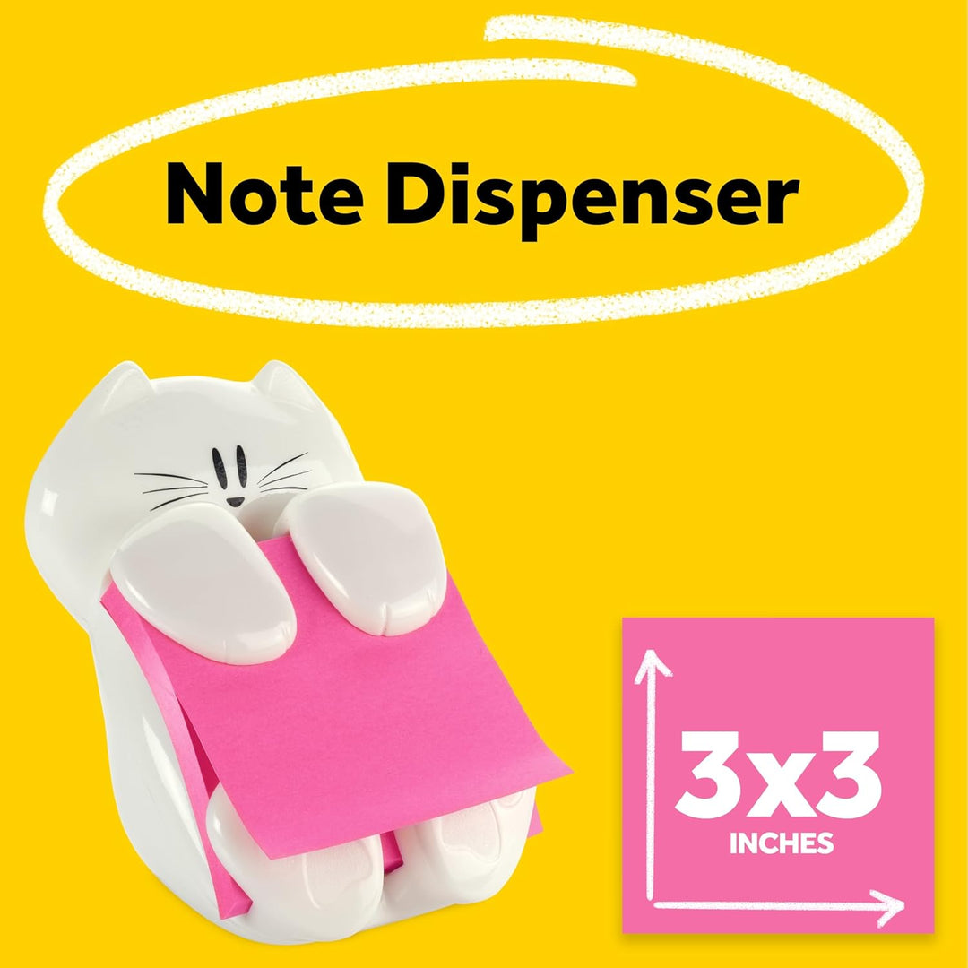 Post-it Pop-Up-Notizspender, Katzen-Design, 7,6 x 7,6 cm, 1 Spender/Packung (CAT-330, weiss) Katzens