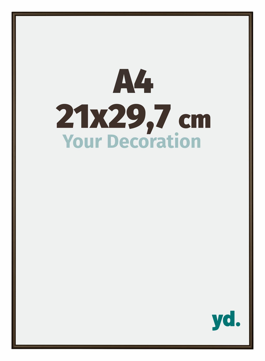 yd. Your Decoration - Bilderrahmen DIN A4 21x29.7 cm - Nussbaum Struktur - Bilderrahmen aus Aluminiu