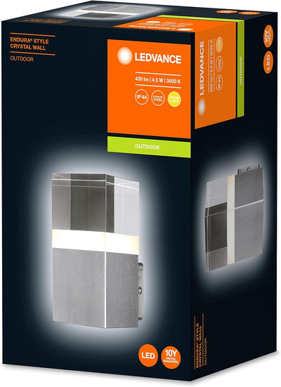 LEDVANCE LED Wandleuchte, Design Leuchte in Kristalloptik für Aussen, Warmweiss (3000K), 4.5W, ENDUR