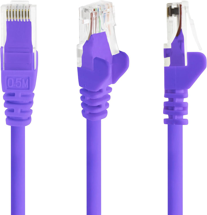 1aTTack.de Netzwerkkabel Cat.6 - violett - 10x - 10m - (Set) - CAT6 Ethernet Kabel Lankabel 1000 Mbi
