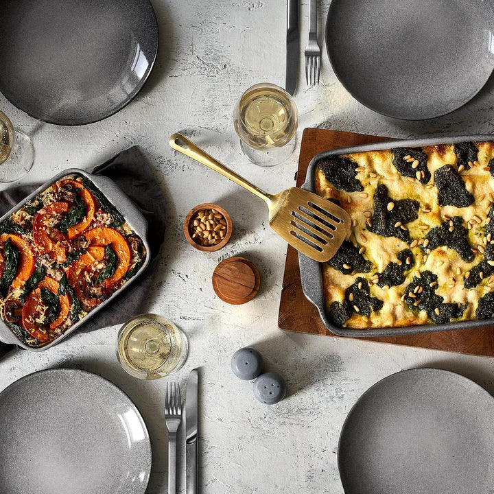 SPRINGLANE Keramik Auflaufform Misty Cliff 36 x 26 cm, Steingut Backform für Lasagne, Quiche oder Ti