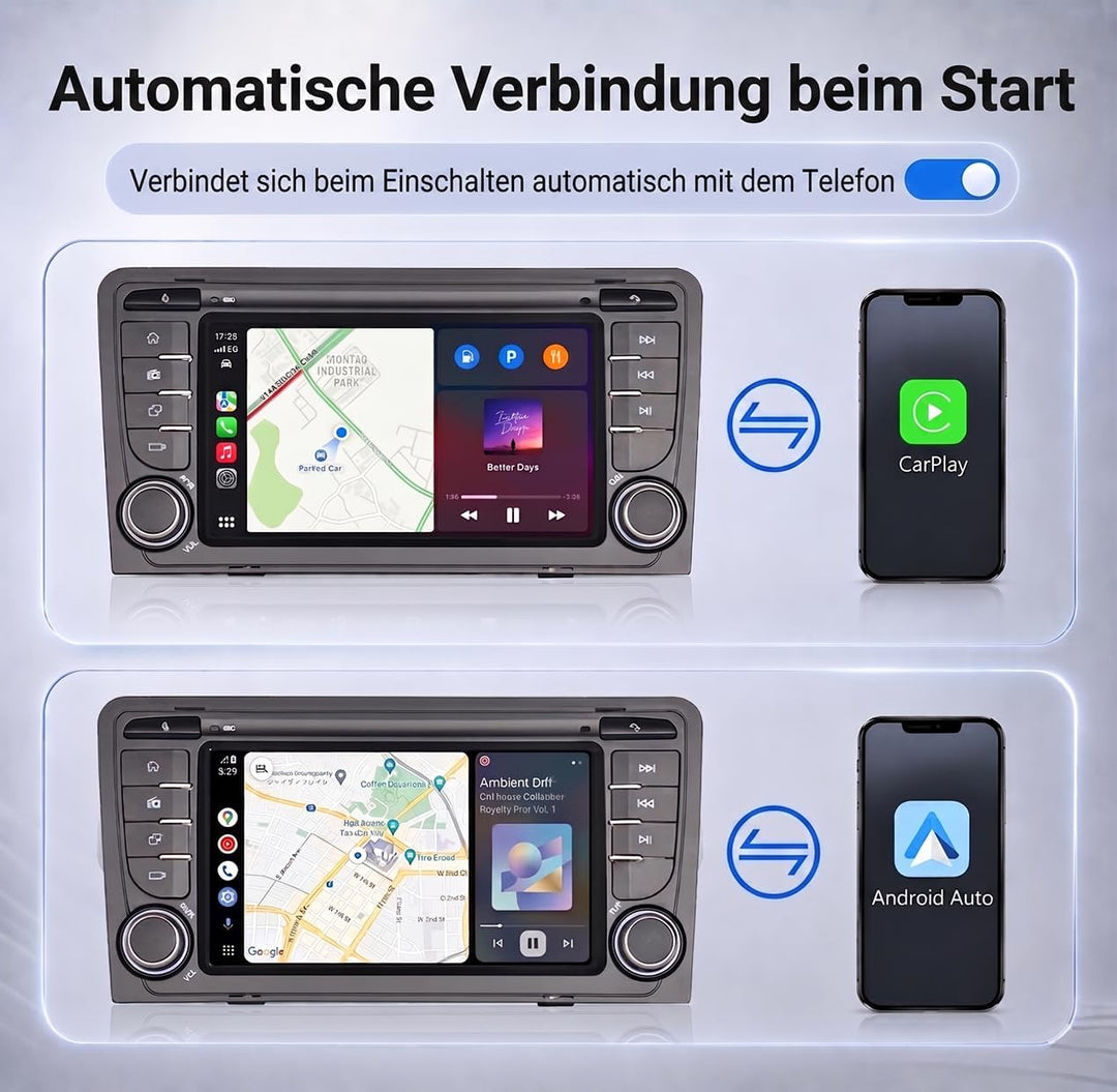 Linux Autoradio Blitzstart für Audi A3 S3 RS3 8P 2003-2012 Wireless CarPlay/Android Auto/Bluetooth/A