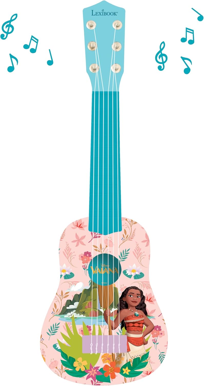 Lexibook K200VN Disney Moana/Vaiana/Oceania, erste Gitarre für Kinder, 6 Nylonsaiten, 53 cm, Anleitu