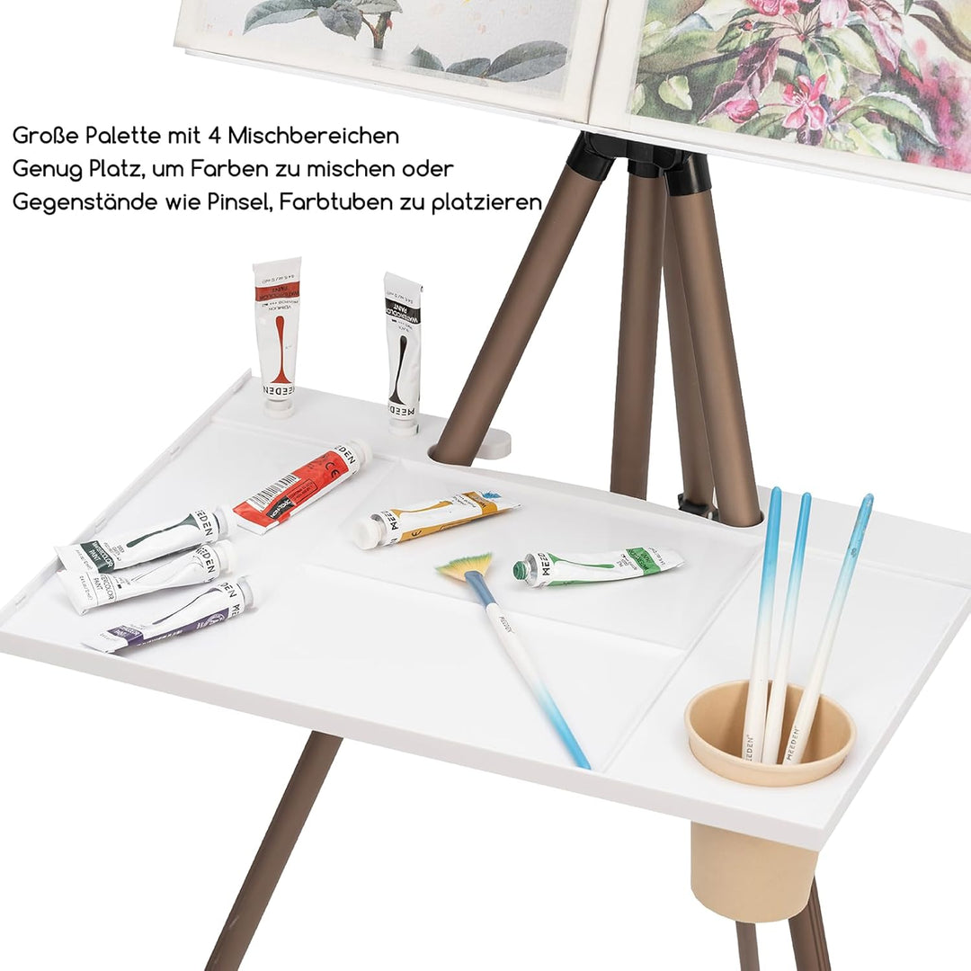 MEEDEN Field Staffelei Aluminium: Tragbare Plein Air Easel mit Tasche Aquarellpalette & Regale Set,
