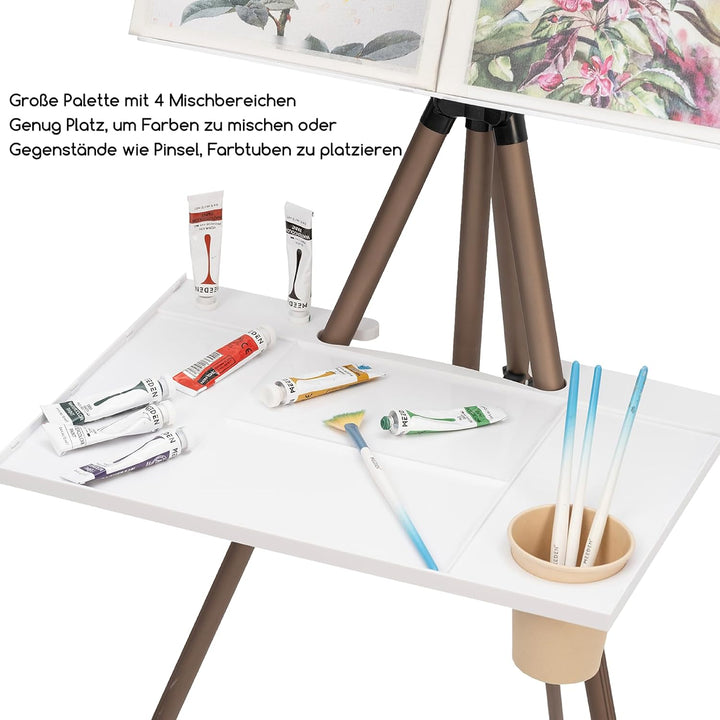 MEEDEN Field Staffelei Aluminium: Tragbare Plein Air Easel mit Tasche Aquarellpalette & Regale Set,