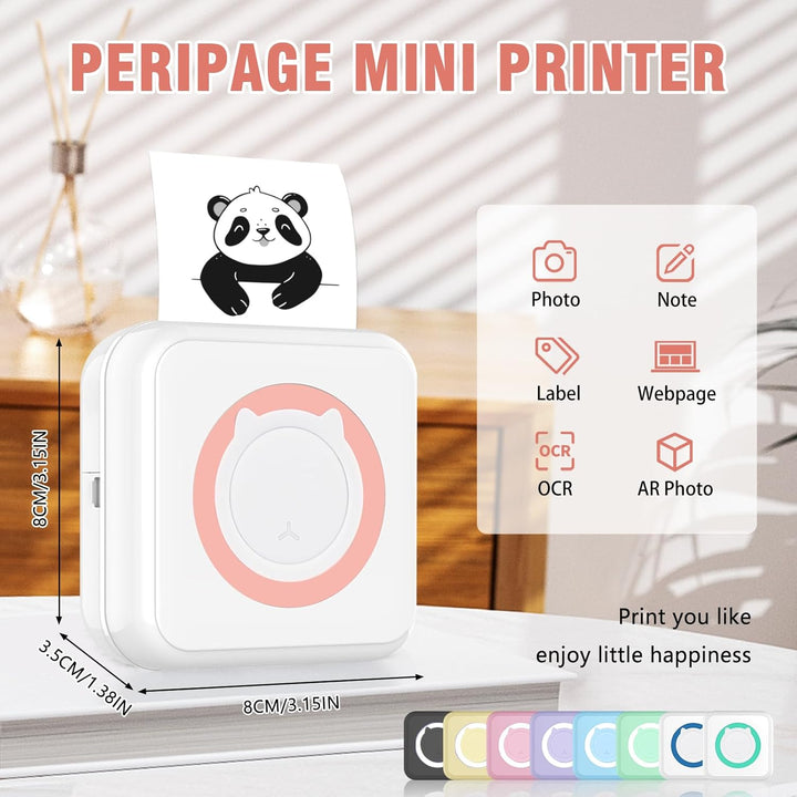 Mini drucker 300DPI, Mini drucker Aufkleber, Mini drucker für Smartphone, Bluetooth tragbarer Mini t