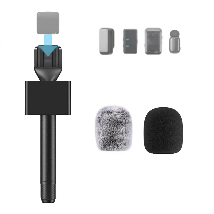 ZealSound Handmikrofon Adapter für DJI Mic, Wireless Lavalier Mikrofon Griff, Funkmikrofon Halter ko