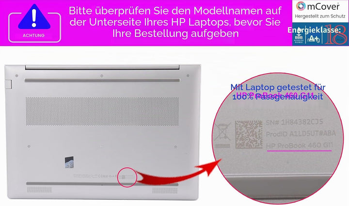 mCover Nur kompatibel mit HP ProBook 460 | 465 G11 & EliteBook 860 | 865 G9 G10 G11 Series Windows N