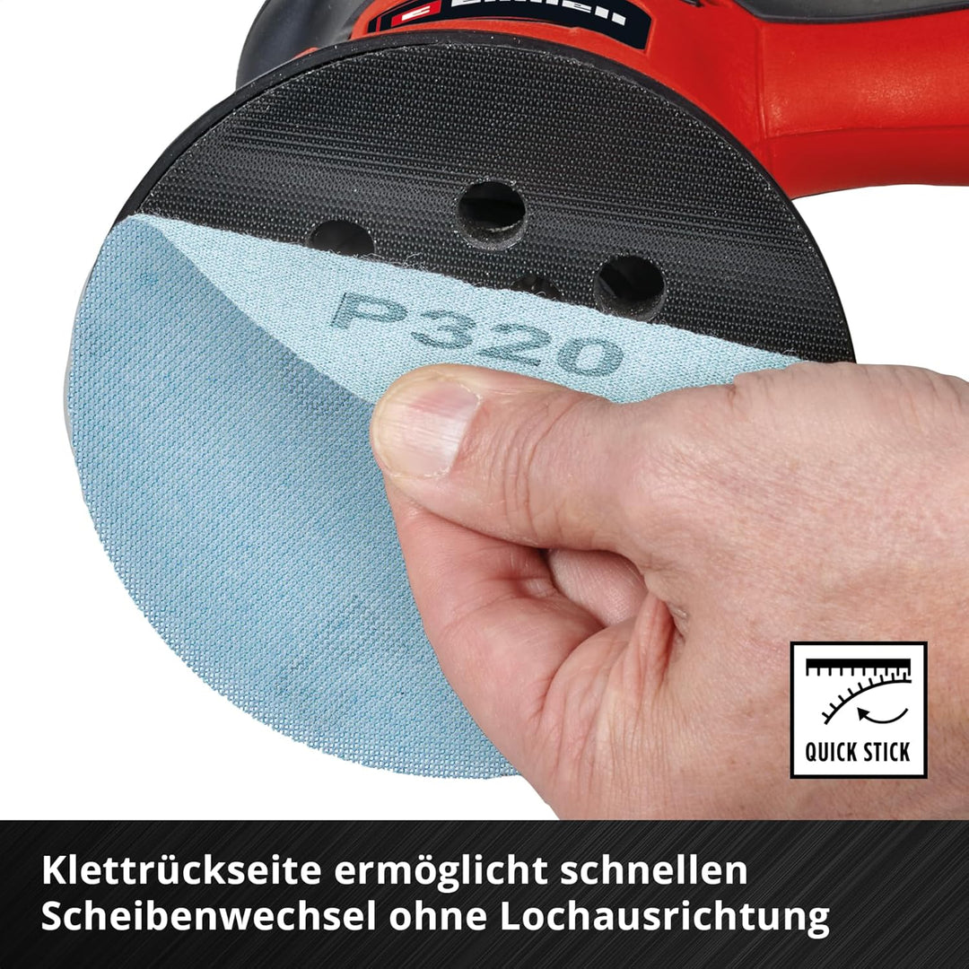 Einhell Schleifgitter, Ø 125 mm, K120 | Netzgewebe | Aluminiumoxid | Klettrückseite | staubarmes Sch