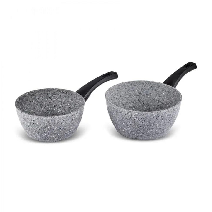 Karaca Gris Biogranit Induktions Milchtopf-Set, 2-teilig - Praktisches Set mit Milchkännchen in zwei