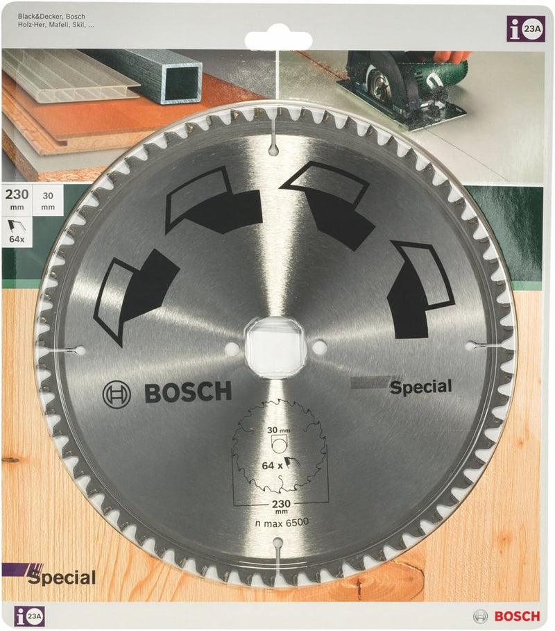 Bosch DIY Kreissägeblatt Special für verschiedene Materialien (Ø 230 mm, 64 Zähne), 230 mm