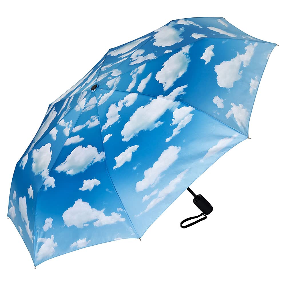 VON LILIENFELD Regenschirm Taschenschirm Wolken Bayrischer Himmel Windfest Auf-Zu-Automatik Stabil L