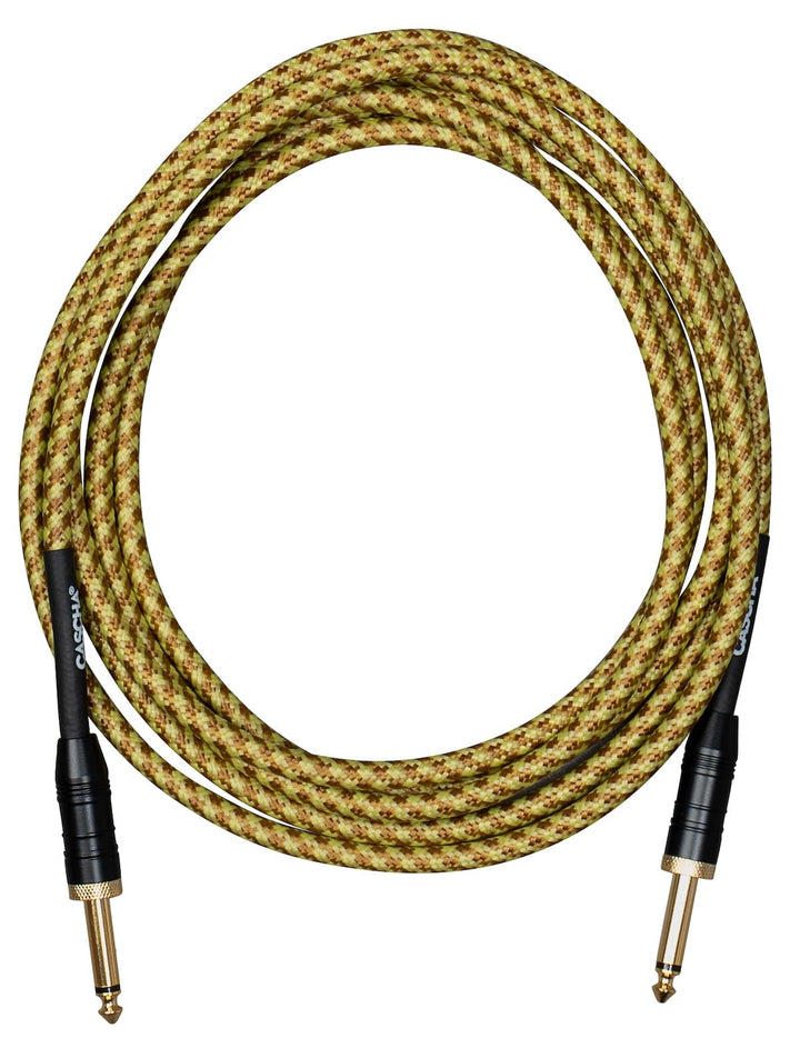 Cascha Professional Line Guitar Cable, Straight, Tweed Natural, 6m