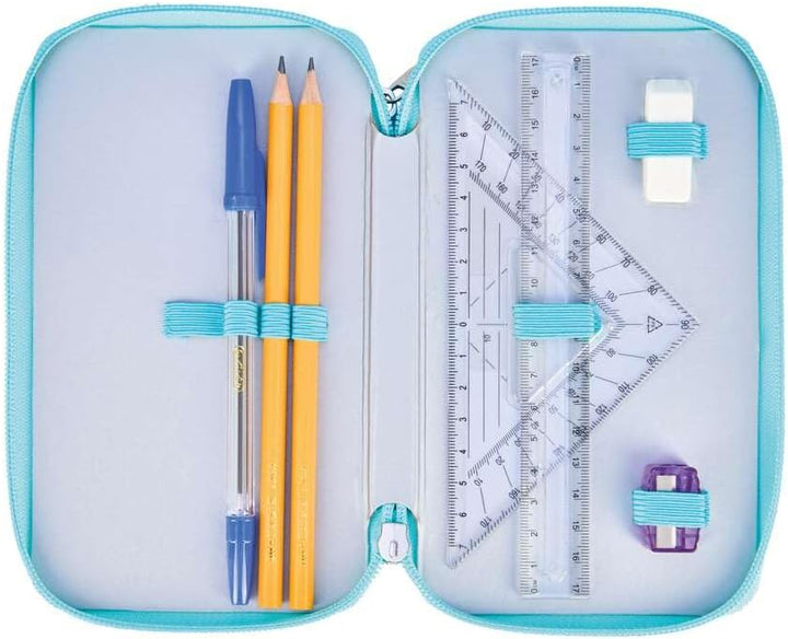 Herlitz Federmäppchen Doppel mit Ausrüstung, Kinder Tasche für Schulutensilien, Funktionelles Utensi
