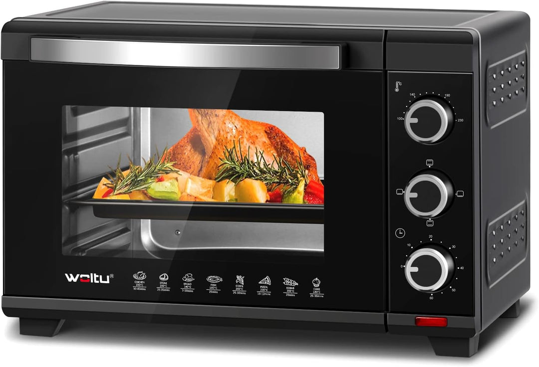 WOLTU Mini Backofen 25 Liter, 1500 Watt Toasterofen | Pizzaofen | Krümelblech mit Timer Minibackofen