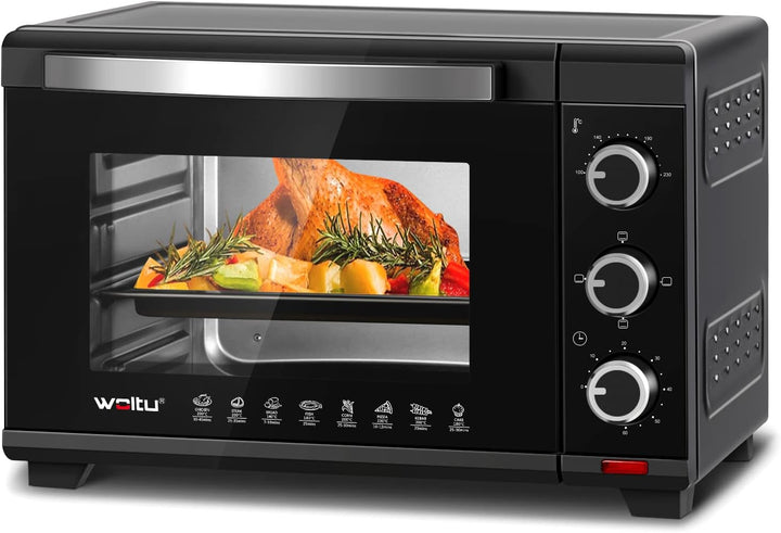 WOLTU Mini Backofen 25 Liter, 1500 Watt Toasterofen | Pizzaofen | Krümelblech mit Timer Minibackofen