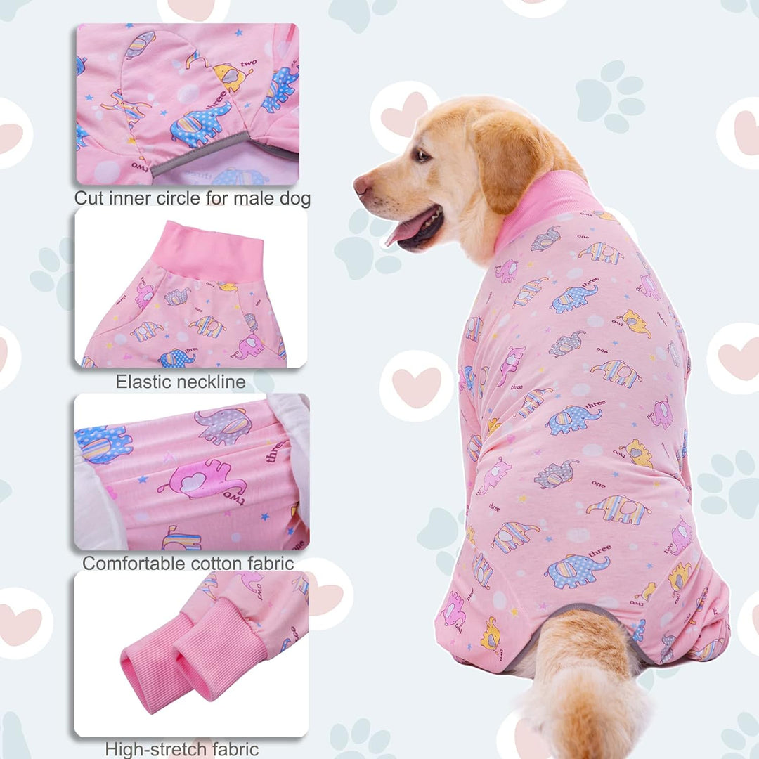 Yeapeeto Einteiler für Hunde, zur Erholung, für grosse und mittelgrosse Hunde, Schlafanzug, Ganzkörp