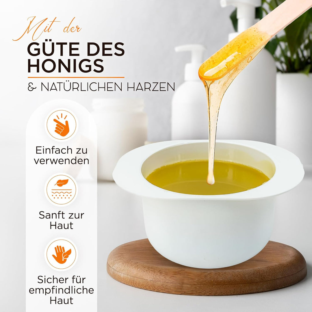 Dermawax 300 g Natural Honig Wachs Heisswachs Mikrowellenwachs zum Epilieren in der Mikrowelle erwär