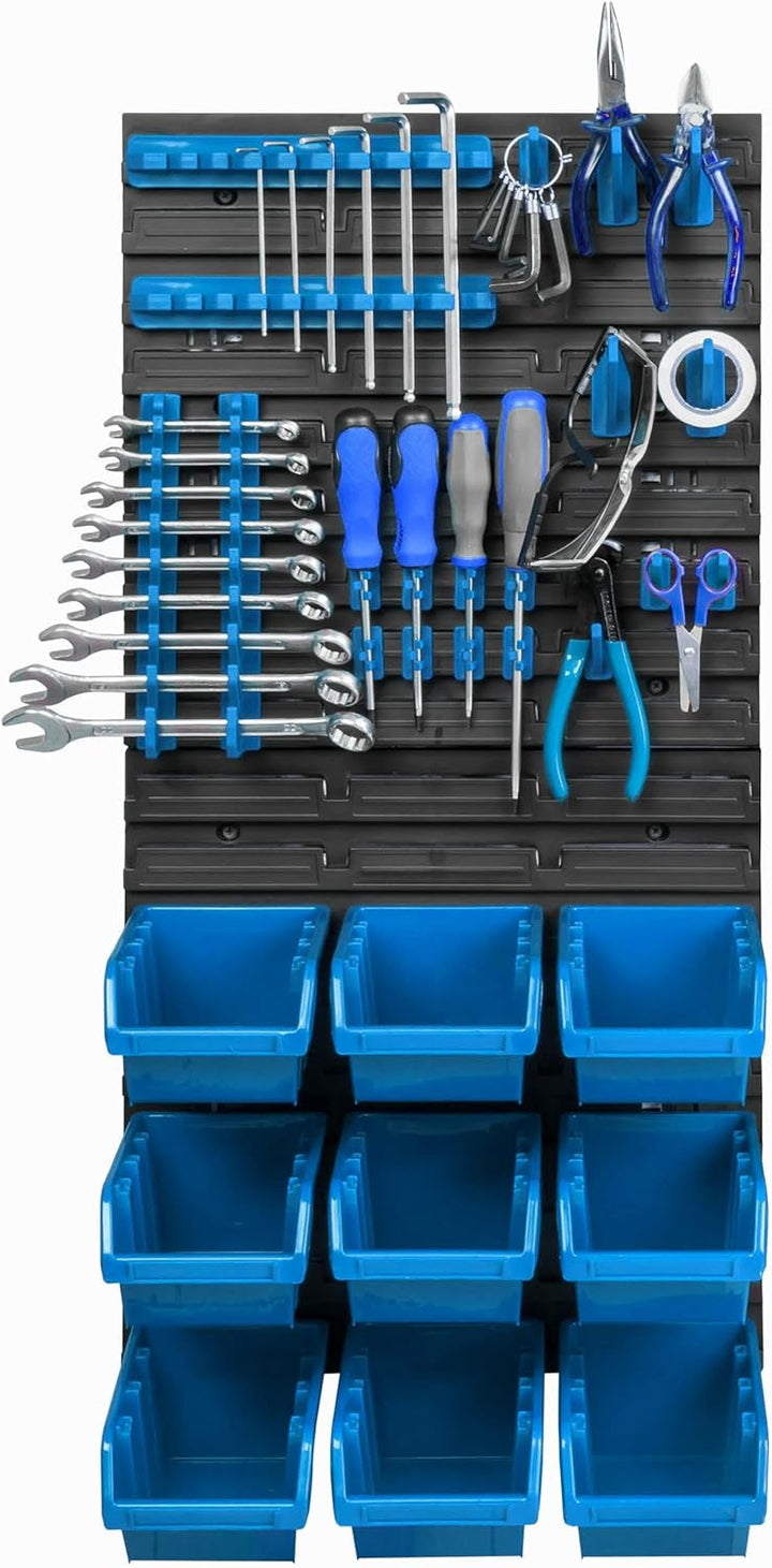 botle 9 Stapelboxen Wandregal Kunststoff 39 x 78 cm Werkzeughalter Werkstatt Garage Lagersystem Sich