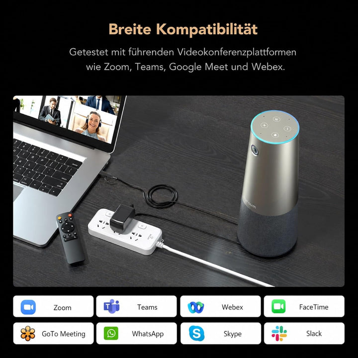 Nuroum C46 4K UHD Videokonferenz Webcam mit Mikrofon &amp; Lautsprecher, 8MP CMOS Sensor/120° Blickfeld/