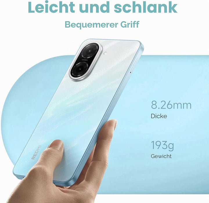 XIAOMI Redmi A5 Smartphone 6,88" 120Hz Display, 128GB+4GB, 32MP AI-Kamera, 5200 mAh Akku, Seiten-Fin
