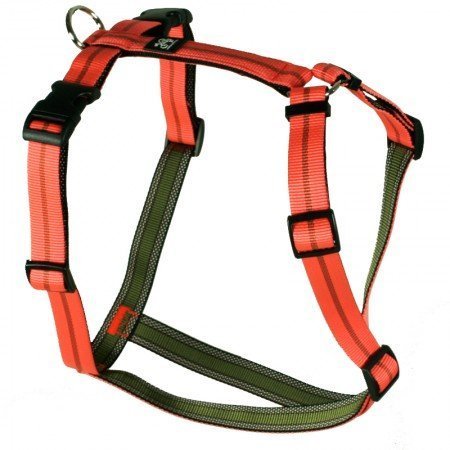 Feltmann Brustgeschirr Soft Nylonband, Orange mit Streifen, 75-100cm, 25mm 75-100cm 25mm Orange, 75-