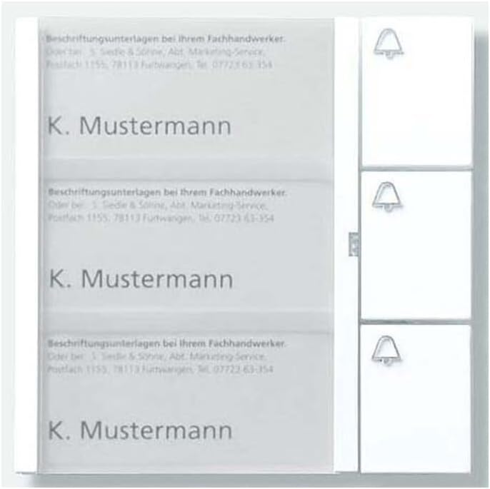 Siedle 2544208 Tastenmodul 3 Tasten 1 mit N-System, TM 612-3 W, weiss