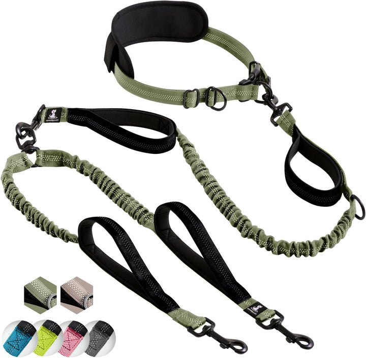 Joggingleine für Hunde zum Laufen, Joggen, Wandern | 2 in 1 Joggingleine und Normale Hundeleine für