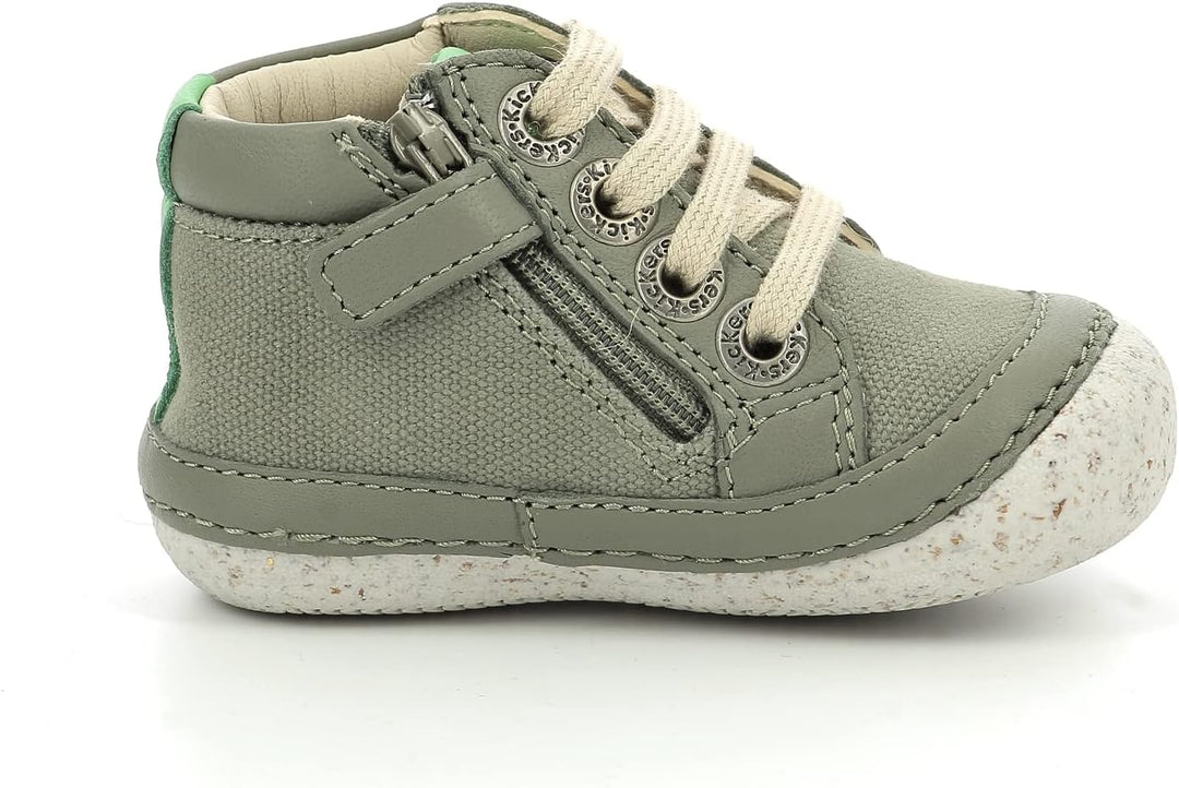 Kickers Unisex Kinder Sonistreet Stiefelette 18 EU Khaki Grün, 18 EU Khaki Grün