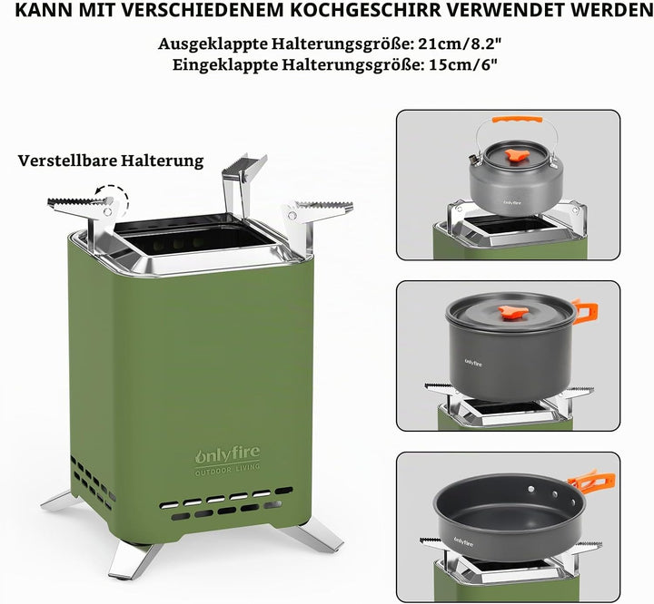 Onlyfire 2 in 1 Tischkamin Outdoor, Mini Feuerschale für den Garten, Feuerstelle Klein für Holz und