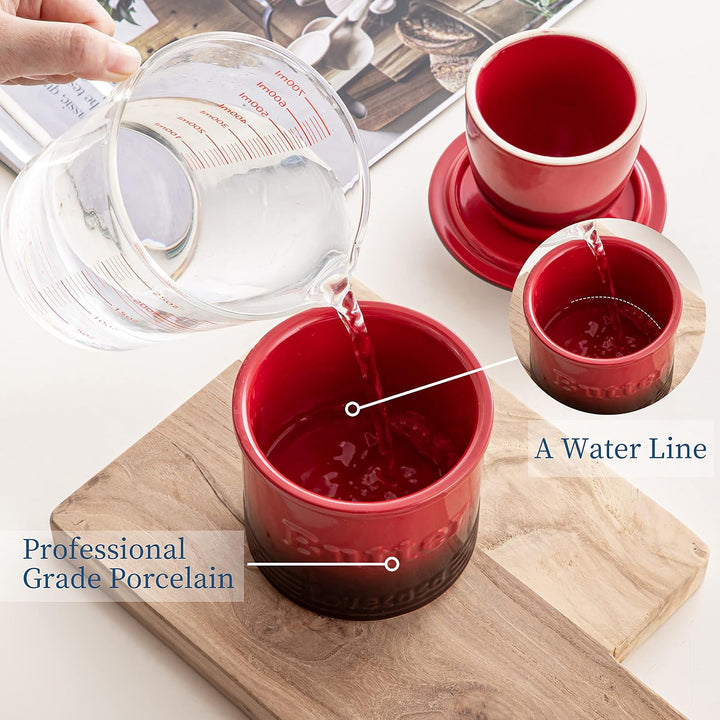 Butterglocke 180ml mit Deckel, LOVECASA Französische Butterdose mit Wasserlinie, Butterschale mit De