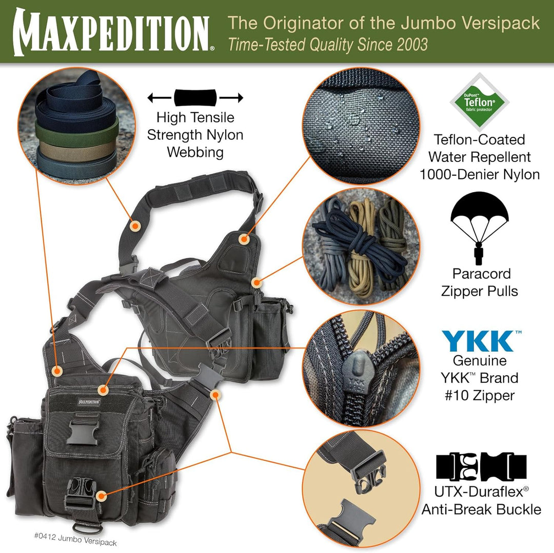 Maxpedition Versipack Jumbo Schwarz, Schwarz