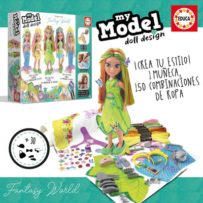 Educa 18366, My Model Doll Design Fantasy Puppe, DIY, Puppen selber Machen, Bastelset für Kinder ab