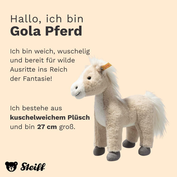 Steiff 074318 Soft Cuddly Friends Gola Pferd 27cm, blond stehend