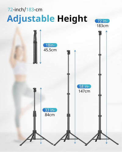 UBeesize 183cm Handy Stativ Ständer, Selfie Handy stativ mit Bluetooth Fernbedienung, Ausziehbar Sta