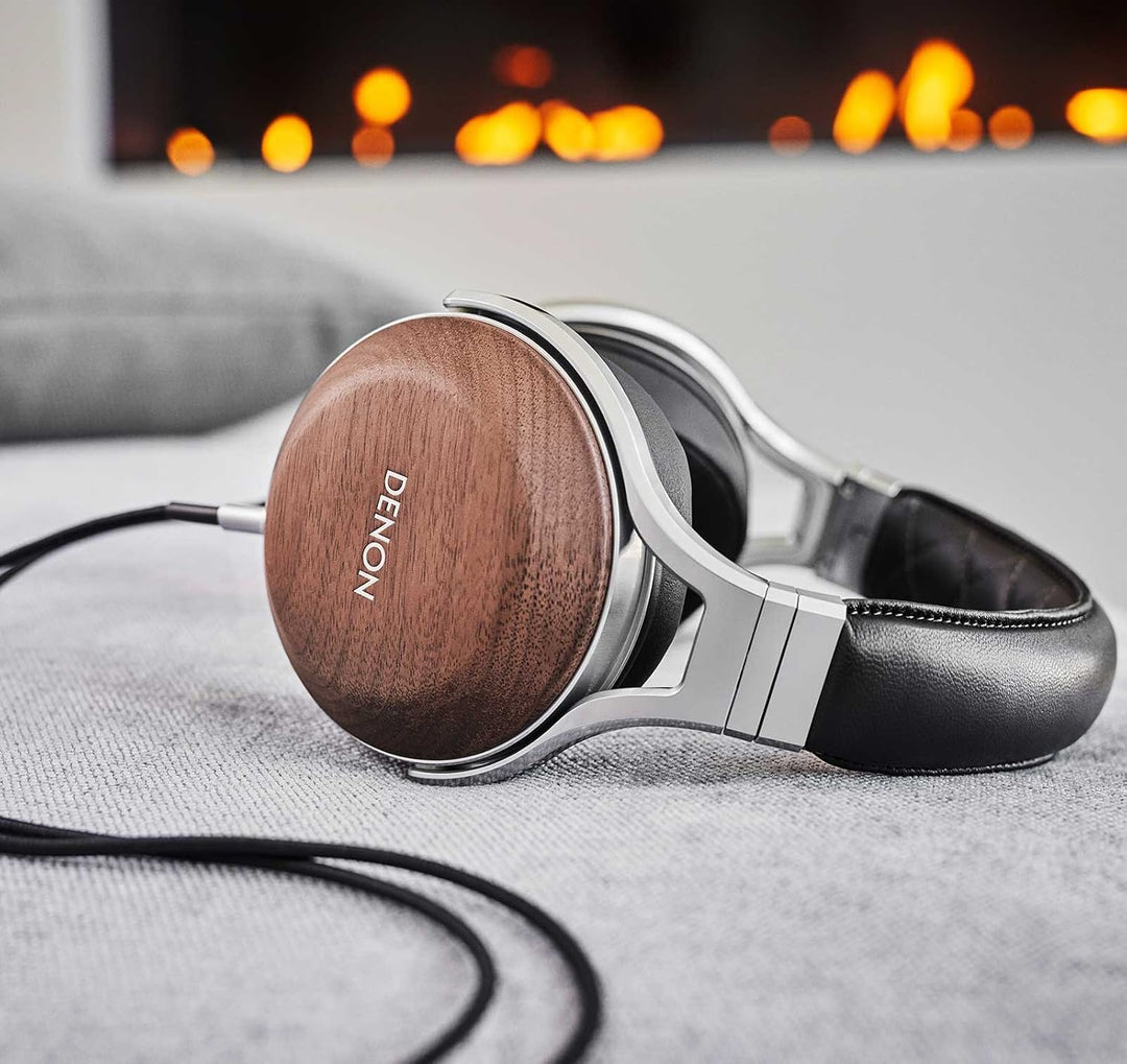 Denon AH-D7200 Premium Over Ear Kopfhörer mit Ohrschalen aus Walnussholz, HiFi-Kopfhörer, Hi-Res Aud